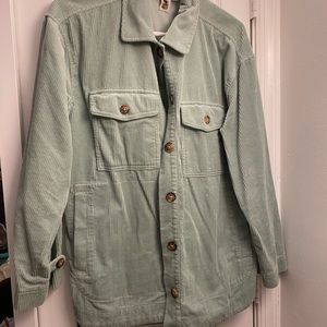Madewell Mint Corduroy Shirt Jacket